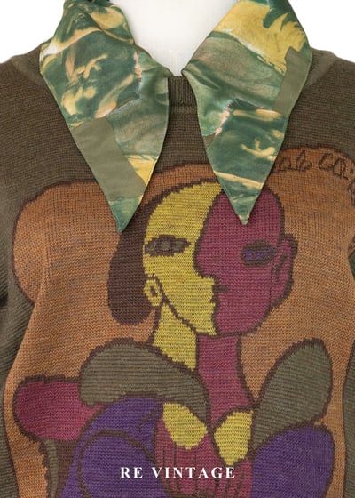 日本製 - 畢卡索結構肖像畫針織毛衣3