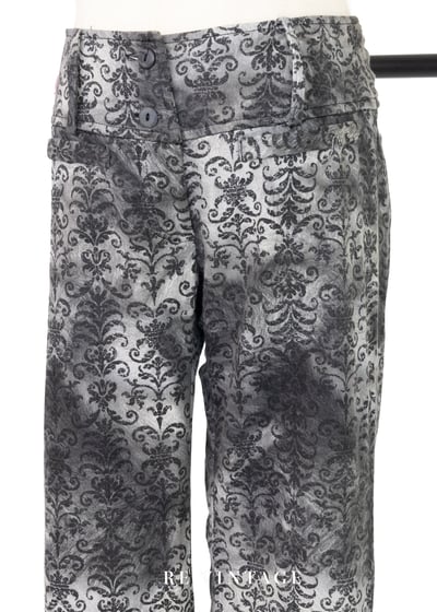 灰色系華麗印花低腰小喇叭褲3