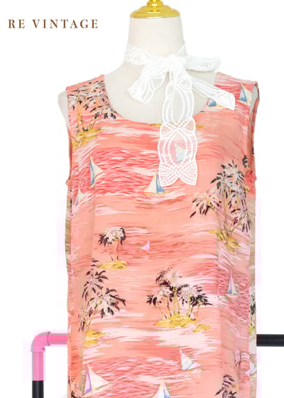 粉紅熱帶渡假風洋裝3