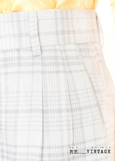淺灰小格紋西裝短褲5