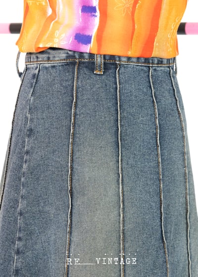 凸凸の直線條高腰牛仔裙（26"）3