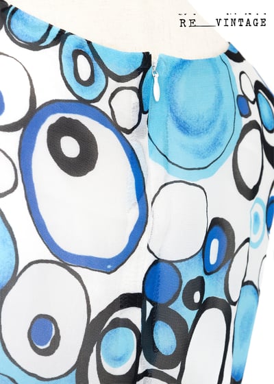 水藍普普圈圈夏日長洋裝11