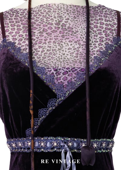 永夜之夢 - 寶石珠珠絨布細肩帶洋裝5