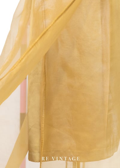 奶黃金莎色交疊網紗長裙（26"）6