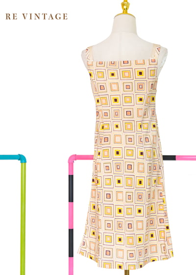 甜橘色跳格子夏日洋裝12