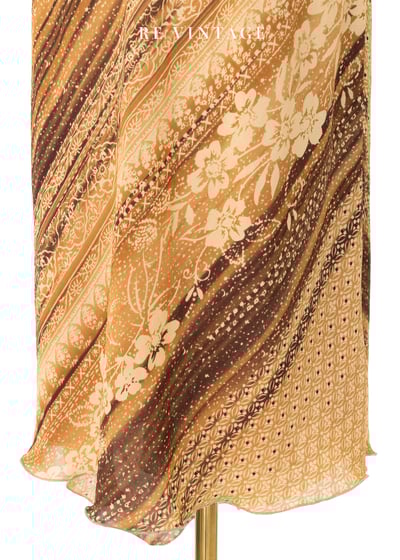 Cappuccino 斜紋小花垂墜領細肩帶洋裝7