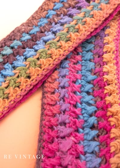 Warm Rainbow 編織長圍巾2