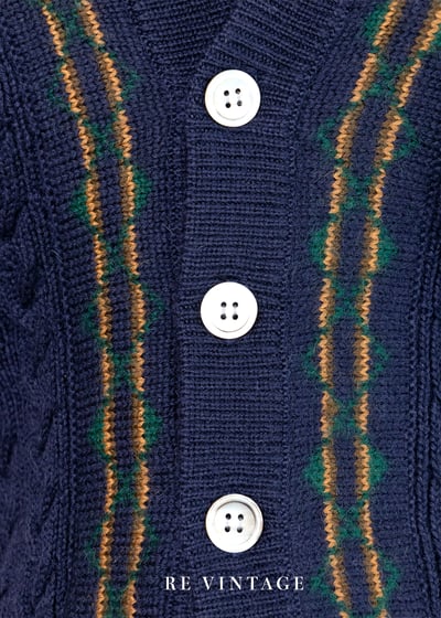 書生學院派深藍色魚骨紋針織外套6