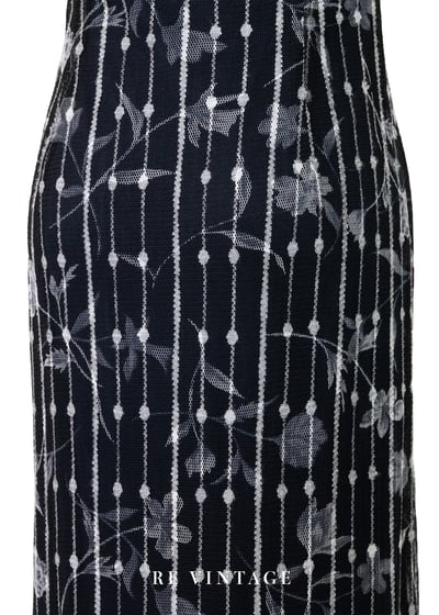 優雅花之線條流動節奏網紗長洋裝15