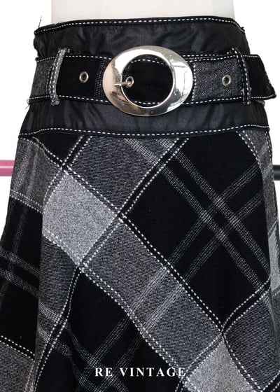 格紋結構不規則裙擺短裙（26"）3