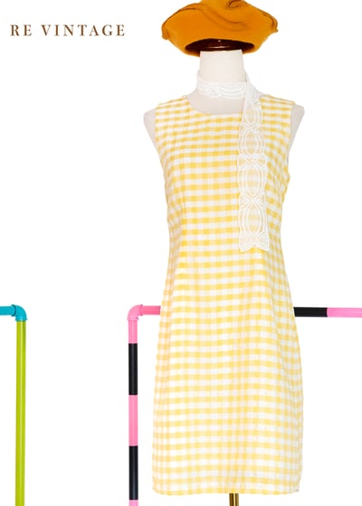 檸檬糖霜格紋小洋裝1
