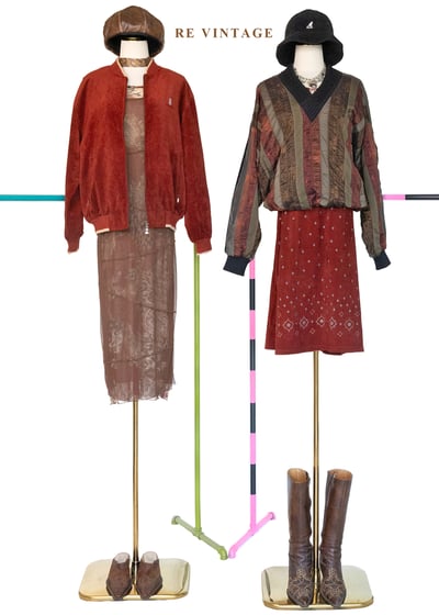 深深紅棗燈影復古長洋裝2