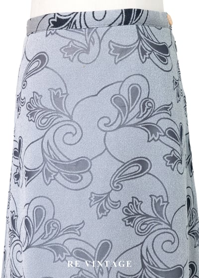 塞納河的波紋灰藍變形蟲印花短裙（27"）3