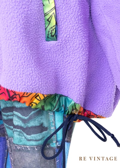 『歐洲寶物』糖果紫拼接搖粒絨帥氣半領運動衫10