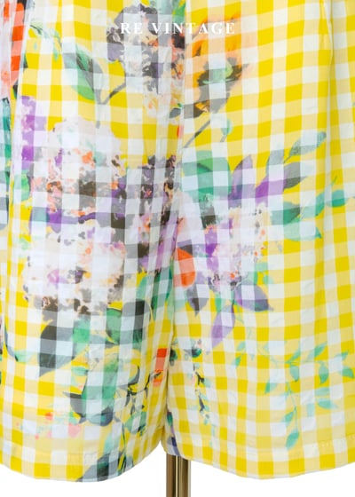 陽光灑落的野餐日格紋拼接短褲（26-29"）4