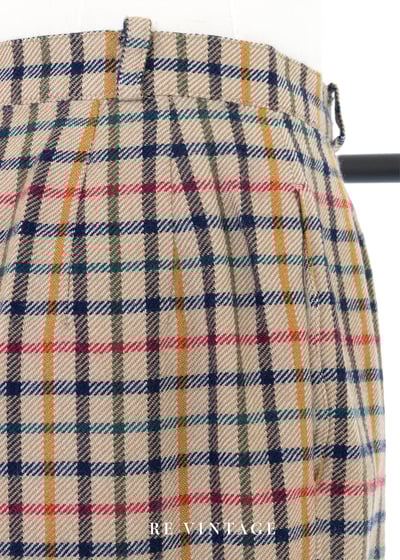 高腰毛料彩色格紋長褲（26"）8