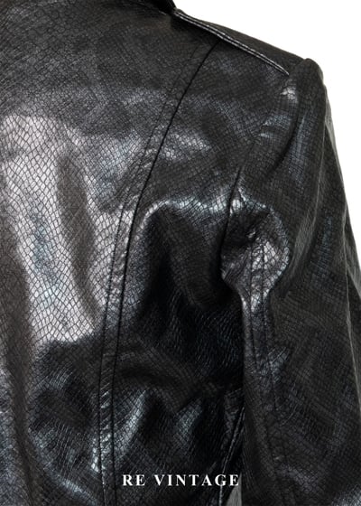 土耳其製 - 仿蛇皮壓紋光澤亮皮外套10