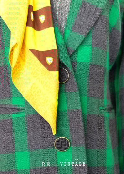 日本製 - 灰綠格紋西裝外套5