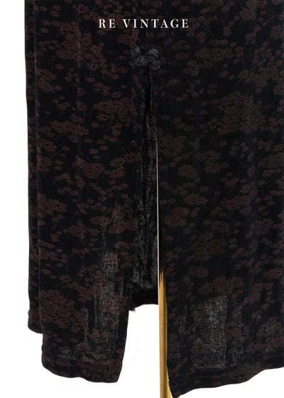 酒紅夏夜暗花貼身洋裝9