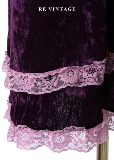 暗夜蝴蝶迷幻紫絨布蕾絲小洋裝9