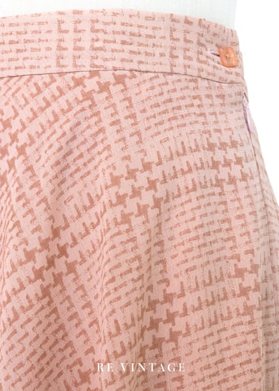 甜甜粉紅菱格印刷紋路長裙（24"）5