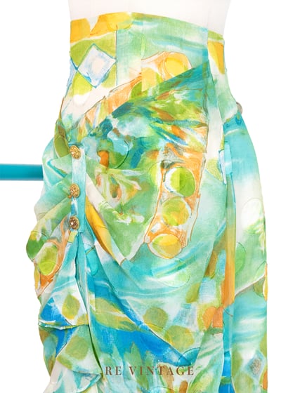 套裝裙子 - 荷葉花園透明水彩裙子（26"）6