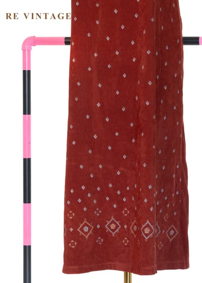 深深紅棗燈影復古長洋裝4