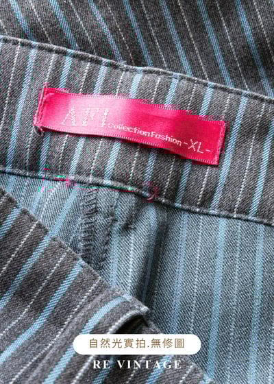 必備單品 - 街頭灰藍線條酷感長褲(30-32")13