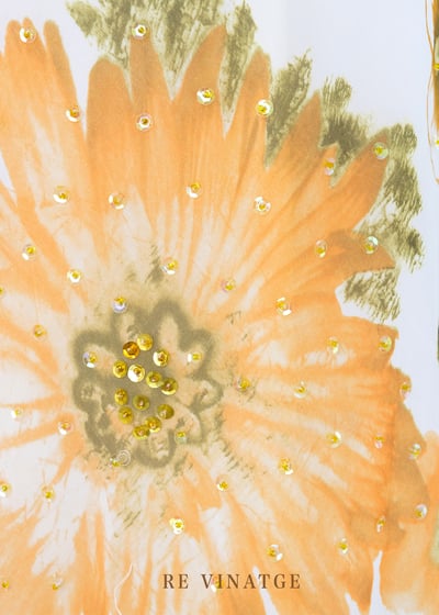 法國製 - 浪漫大黃花細肩帶洋裝10