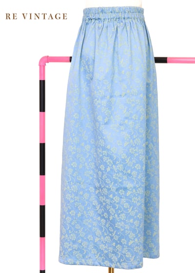 草地女孩天空藍嫩葉花朵長裙（24-35"）9