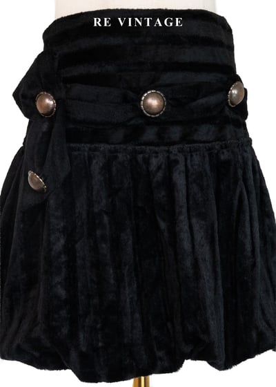 小華麗黑系復古金屬釦燈籠短裙（28"）4