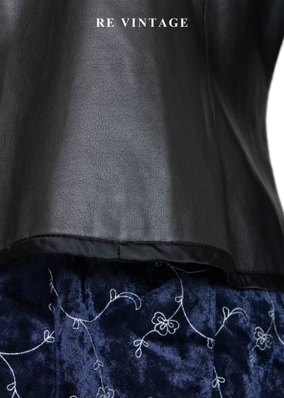 午夜拼接率性針織皮革外套10