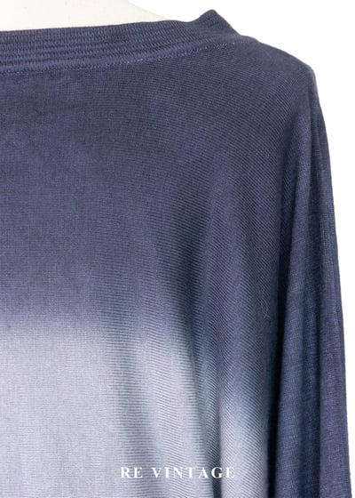 藍墨染漸層雲霧飛鼠袖針織上衣9