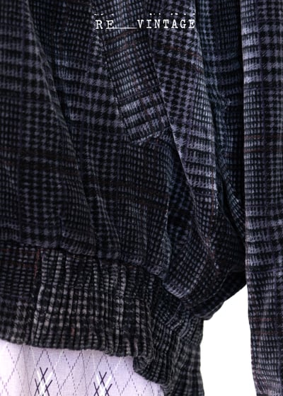 深藍紫色格紋絨布夾克外套14