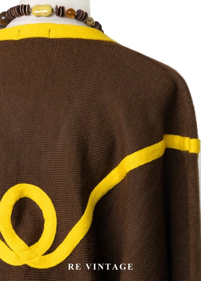 巧克力檸檬黃飛鼠袖調皮針織毛衣11