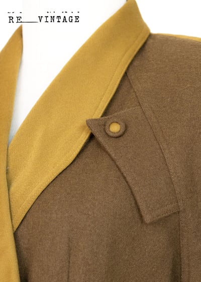 雙排扣黃綠色合身帥氣洋裝9