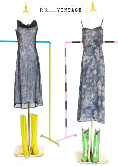 Crinkled 網紗蜘蛛網中長洋裝2