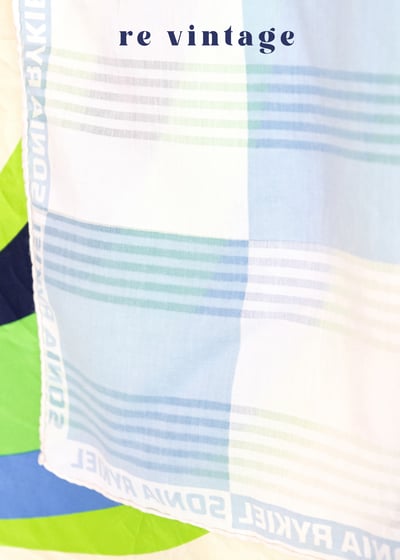 藍天白雲格紋絲巾3