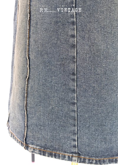 凸凸の直線條高腰牛仔裙（26"）7