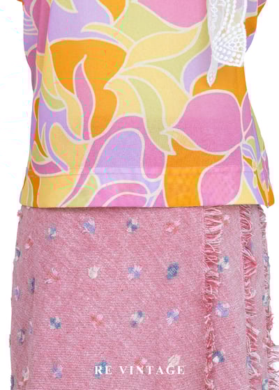 Peach Soda 果汁花樣拼接上衣4