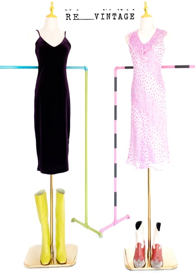 粉紅水波點點雪紡洋裝3