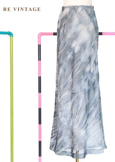 灰藍色水紋雪紡長裙（24-30"）8
