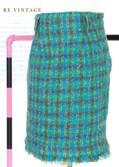 天空與草地交織的毛料短裙（26"）1