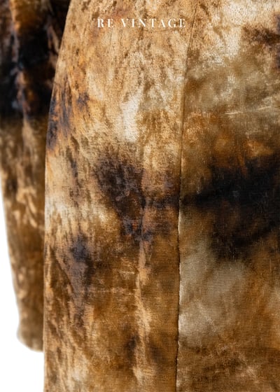 Tie dye金棕色絨布美美短洋裝13