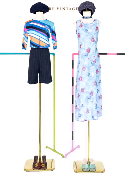 Aqua 水藍的你粉紅的花長洋裝2