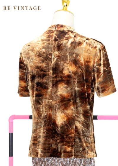 橘金色の皺褶紋路絨布上衣5