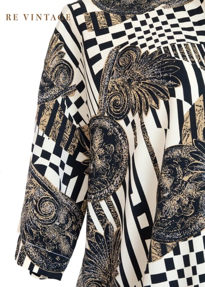 復古迷宮棋盤格短袖襯衫6