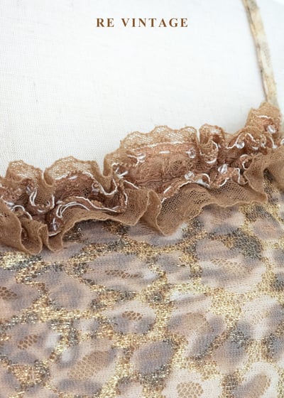 黃金豹紋蕾絲細肩帶背心6