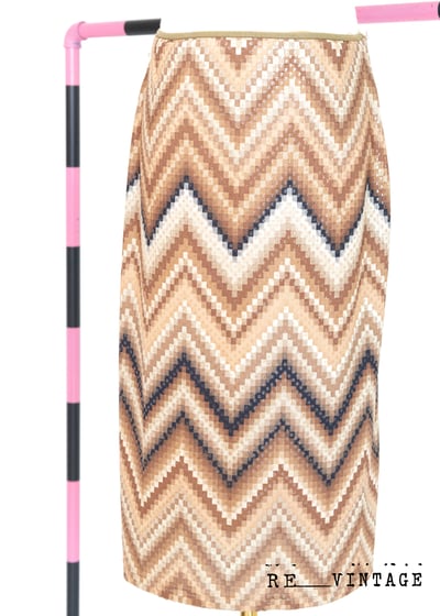 馬賽克の漸層波紋中長裙1