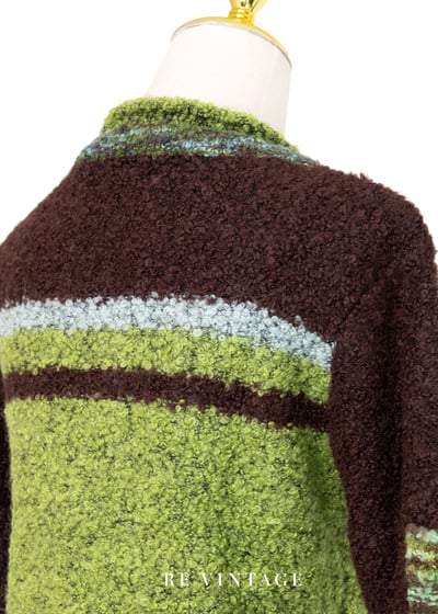 草綠色千層派針織毛衣10